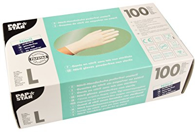 PAPSTAR Handschuhe, Nitril, Weiss, 22 x 12.5 x 7.5 cm, 100