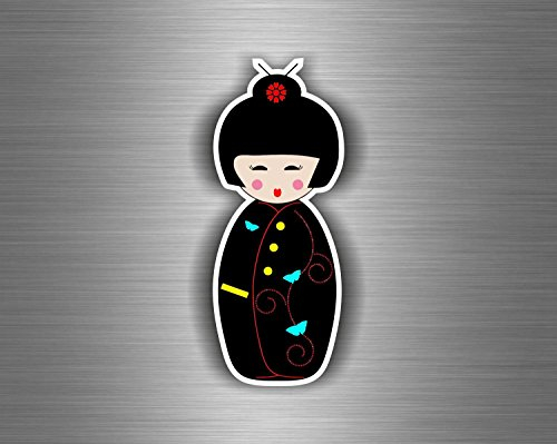 Akachafactory Aufkleber, Sticker, für Auto, Motorrad, Motiv japanische Puppe, Japan, Kokeshi, Tuning R4 JDM