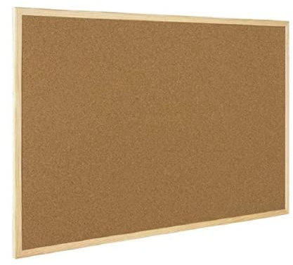 Q-Connect KF03568 Tableau d'affichage Liège Cadre bois 90x120 cm (Import Royaume Uni)