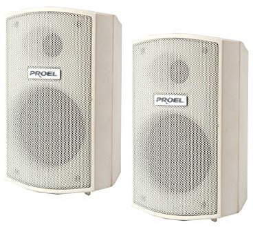 Proel XE35TW - Coppia Cassa Diffusore Monitor a 2 vie da 30W Passivo per filodiffusione, Bianco