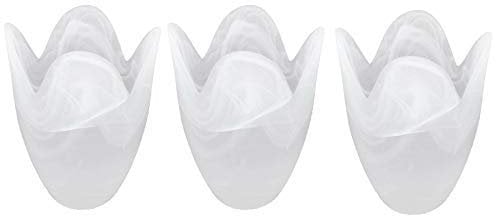 MiniSun | Frosted Marble Effect Glass Tulip Replacement Shades | Lamp Shades, Home Décor & Improvement Essential | Pack of 3 | 95cm Shade Width