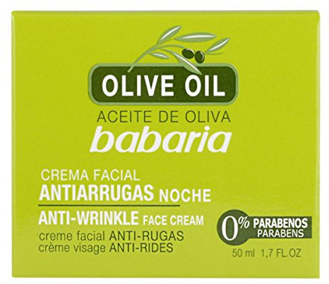 Babaria Aceite de Oliva Crema Facial Antiarrugas Noche Crema Antiarrugas - 50 ml