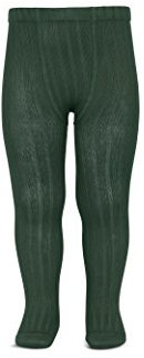Condor Canalé - Leotardos basicos acanal, Verde (Verde Botella), 2 (2 años)