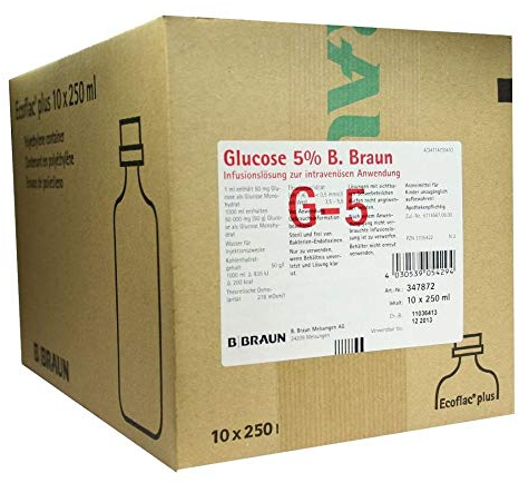 GLUCOSE 5% B.Braun Ecoflac P 10X250 ml