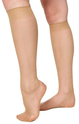 Nur Die Damen Matt Fein Kniestrümpfe 621802, 20 DEN, Gr. One size, Braun (mandel 116)