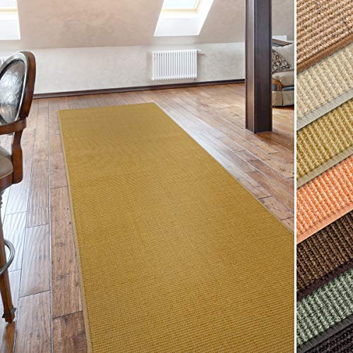 casa pura Sisal Teppich Läufer | Natur | Naturfaser | Qualitätsprodukt aus Deutschland | kombinierbar mit Stufenmatten | 19 Breiten und 18 Längen (80x600 cm)