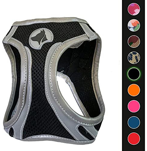 Croci C5081644 - Pettorina Riflettente Per Cani, Multicolore (Nero), M, 1 Pezzo