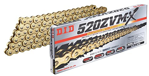 DID Kette 520 ZVMX, 100 Glieder (X-Ring gold), offen mit Nietschloss