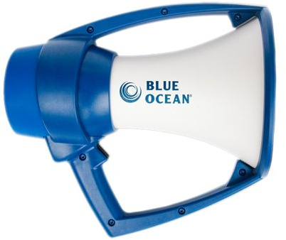 Blue Ocean Rugged Megaphone, Blue/White
