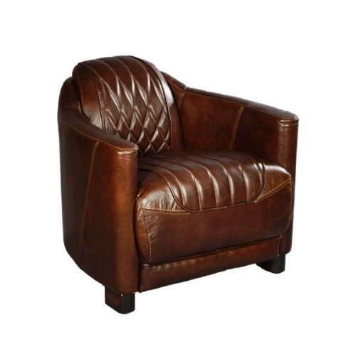 Clubsessel Rocket Delvin Vintage-Leder Echtleder Sessel Vintage Cigar Dunkelbraun