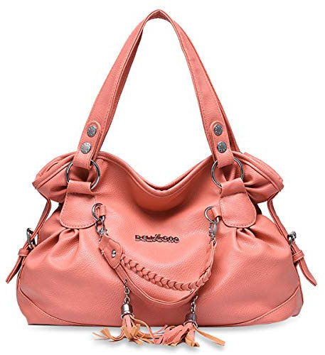 Nicole&Doris Handtasche Damen Schultertasche Damen Große Umhängetasche Frauen Henkeltasche Hobo Tasche für Mädchen Rosa