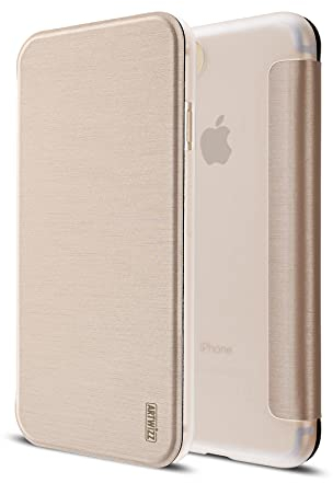 Artwizz SmartJacket Handyhülle kompatibel für iPhone SE (2022/2020) / 8/7 - Schutzhülle in gebürsteter Metall-Optik - Gold