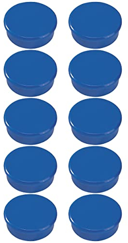 Dahle 95538 Magnete (Durchmesser 38 mm), mit einer hohen Haftkraft von 25N, 10 Stück, blau
