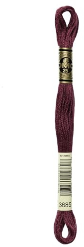 DMG Plaid Cotton Thread, Variegated for Stitching, 8 Metres 12-Pack Dark-Mauve
