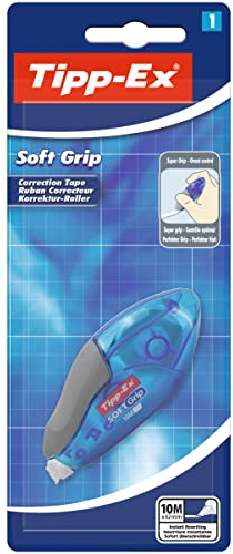 Tipp-Ex Korrekturroller Soft Grip, 10 m x 4.2 mm, 1er Pack, Ideal für das Büro, das Home Office oder die Schule