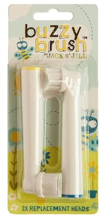 Jack N' Jill 2x Replacement Heads for Buzzy Brush Electric Toothbrush