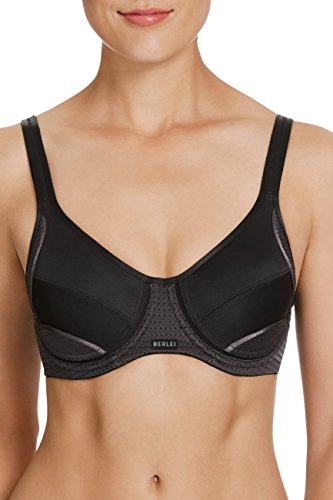 Berlei Women’s Electrify Mesh Underwire Sports Bra- Non Padded, high Impact, Maximum Support, Black (Black), 34B, 1 Piece