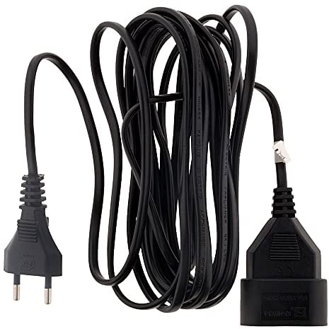 Zenitech - Elektrische Verlängerungskabel HO3VVH2F 2x 0.75 mm² - 6A Verlängerung Ohne Erdung Mit Kindersicherung - Schwarz - 10m