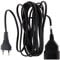 Zenitech - Elektrische Verlängerungskabel HO3VVH2F 2x 0.75 mm² - 6A Verlängerung Ohne Erdung Mit Kindersicherung - Schwarz - 10m