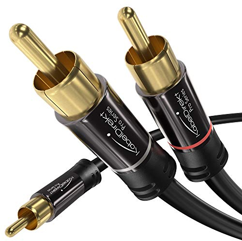 KabelDirekt – 0,5m Cable RCA Coaxial (Audio Estéreo Digital, 1 Conector RCA Macho a 2 Macho, Cable Subwoofer, para cine en casa, alta fidelidad)