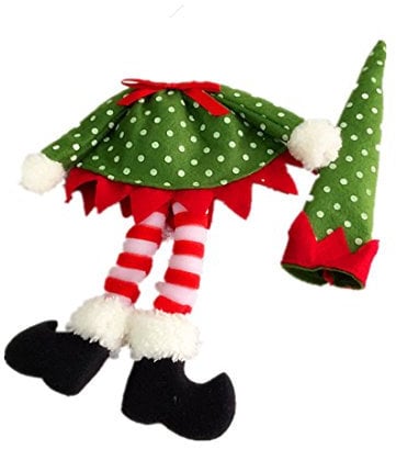 Christmas Wine Bottle Cover Wrap Novelty Decoration Elf Clothes (Dot)