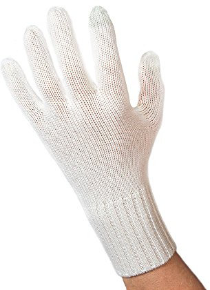 CASH-MERE.CH Edle 100% Kaschmir Handschuhe, Touchscreen tauglich für Herren (Weiß/Schneeweiß, L/XL)