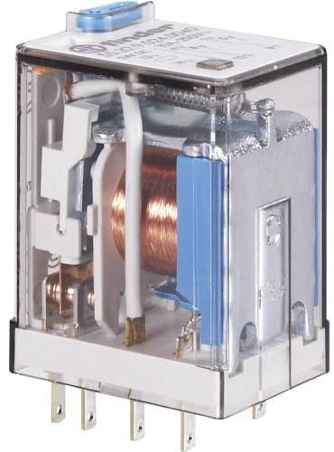 Finder 553480240040 4RT 7 to 24 VAC Plug-in Relay with Test Button/Mechanical Indicator