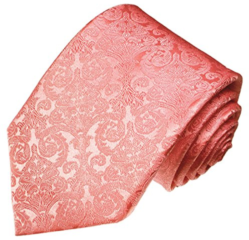 LORENZO CANA Cravate en soie italienne 100% soie rose baroque brocart mariage soirée business 25025