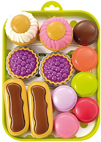 Jouets Ecoiffier – 980 - Plateau pâtisserie 100 % Chef – Imitations d'aliments pour enfants – 13 pièces - Dès 18 mois – Fabriqué en France
