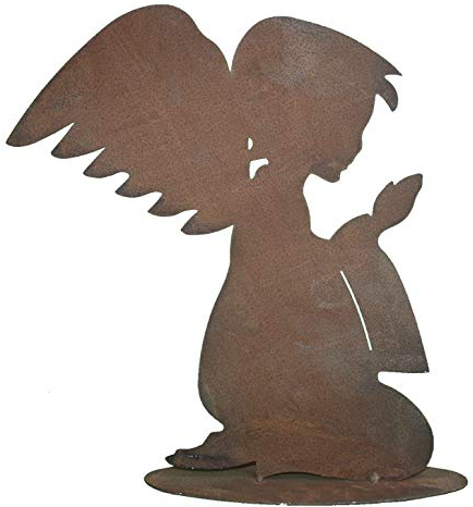 Rostikal betender Rost Deko Engel 30 cm Metall Deko Figur Weihnachtsdeko Edelrost Gartendeko