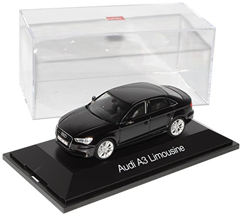 A-U-D-I A3 Limousine Schwarz Ab 2013 8V 1/43 Herpa Modell Auto mit individiuellem Wunschkennzeichen