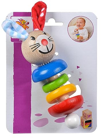 Eichhorn 100017017 - Baby Greifling mit Hasenmotiv, 5x17,5cm, FSC 100% Zertifiziertes Buchenholz, Made in Germany