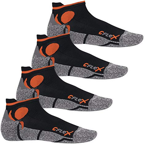 CFLEX Damen und Herren Running Funktions-Sneakersocken (4 Paar) Laufsocken