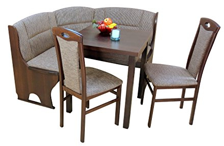 moebel direkt online Truheneckbankgruppe (4teilig) Madrid I nuss dunkel/Cappuccino