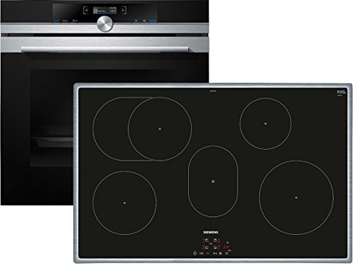 Siemens EQ2Z086 Set pyrolyse four HB673G0S1 + induction vitrocéramique plaque de cuisson EH845BFB1E