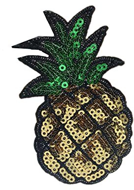 Ximkee 10 Stück Ananas-Pailletten bestickt zum Aufnähen oder Aufbügeln