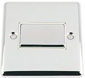 A5 Products FIS3PCCWC Fan Isolator Polished Chrome - Classic - White Insert Metal Rocker Switch - Fan Isolating 3 Triple Pole Switch, Medium