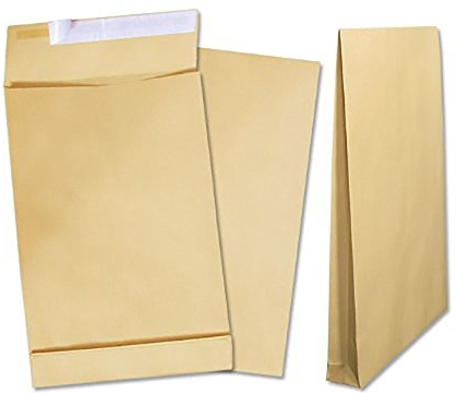 Deutsche Post Briefumschläge 25 Versandbeutel B4 braun haftklebend ohne Fenster / br. hk oF.