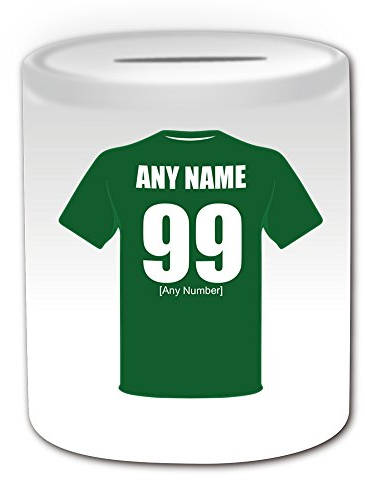 Personalisiertes Geschenk – Irland Spardose (Fußball Team Design Thema, weiß) – alle Nachricht/Name auf Ihre einzigartige – Die grün Army Jungen Republik Irland