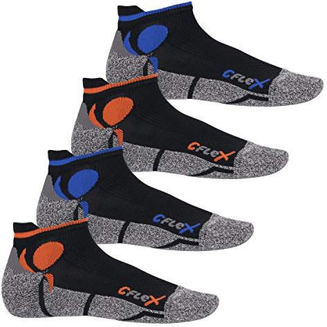 CFLEX Damen und Herren Running Funktions-Sneakersocken (4 Paar) Laufsocken