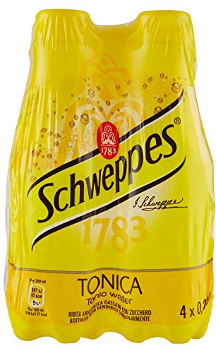 Schweppes Tonica, Bevanda Gassata al Gusto di Chinino, 4 x 250ml, Perfetta per Aperitivi e Cocktail, 100% Aromi Naturali