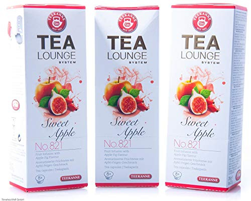 Teekanne Tealounge Kapseln - Sweet Apple No. 821 Früchtetee (3x 8 Kapseln)