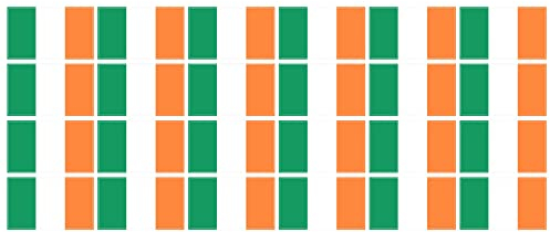 Indigos UG Irland Aufkleber Fahne - glatt - Miniflaggen - 24 Stück - 33x20mm - selbstklebende Folie - Mini Sticker - Minifahnen - Flagge für Auto, Laptop, Modellbau