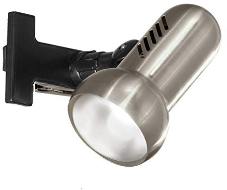 EGLO Leselampe zum Klemmen Manhattan, Klemmlampe für Bett und Schreibtisch, Klemmleuchte aus Metall in nickel-matt und Kunststoff in schwarz, Klemmspot, Bettlampe mit E27 Fassung