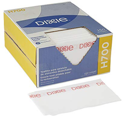 Dixie H700 Disposable Foodservice Towel by GP PRO (Georgia-Pacific), 150 Wipers/Box, White & Red Stripe