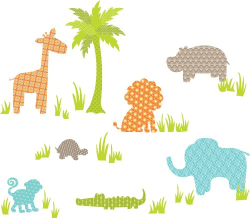 Wallpops Self Adhesive Jungle Friends Kit, Multi