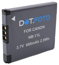 Dot.Foto NB-11L, NB-11LH Premium 3.7v / 680mAh Batterie Rechargeable pour Canon PowerShot A2300 A2400 A2500 A2600 A3400 A3500 is A4000 is A4050 SX430 is SX420 SX410 SX400 SX432 IXUS 285