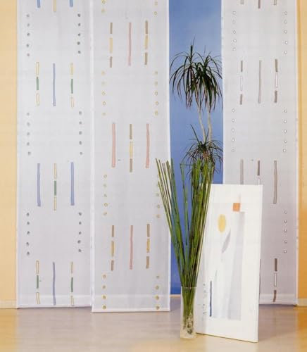 heimtexland Vorhang, Fertiggardine, 1 Schiebegardine aus bedrucktem Voile, Höhe 175 cm x Breite 55 cm, Farbe Terra.