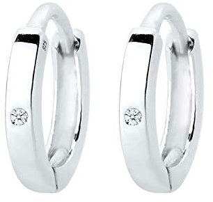 Elli DIAMONDS Ohrringe Damen Creolen Basic mit Diamant (0.01 ct.) in 925 Sterling Silber