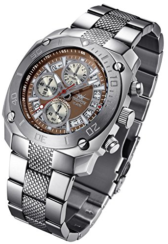 FIREFOX Transporter FFS19-106 braun Herrenuhr Armbanduhr Chronograph massiv Edelstahl Sicherheits- Faltschließe 10 ATM wasserdicht